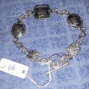 Beautifully engraved I love you toggle bracelet